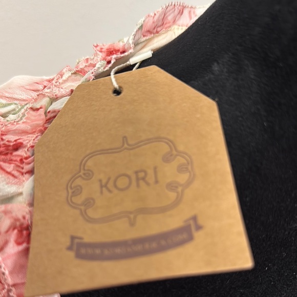 Kori NWT Pink Floral Dress with Ruffles - Picture 2 of 5